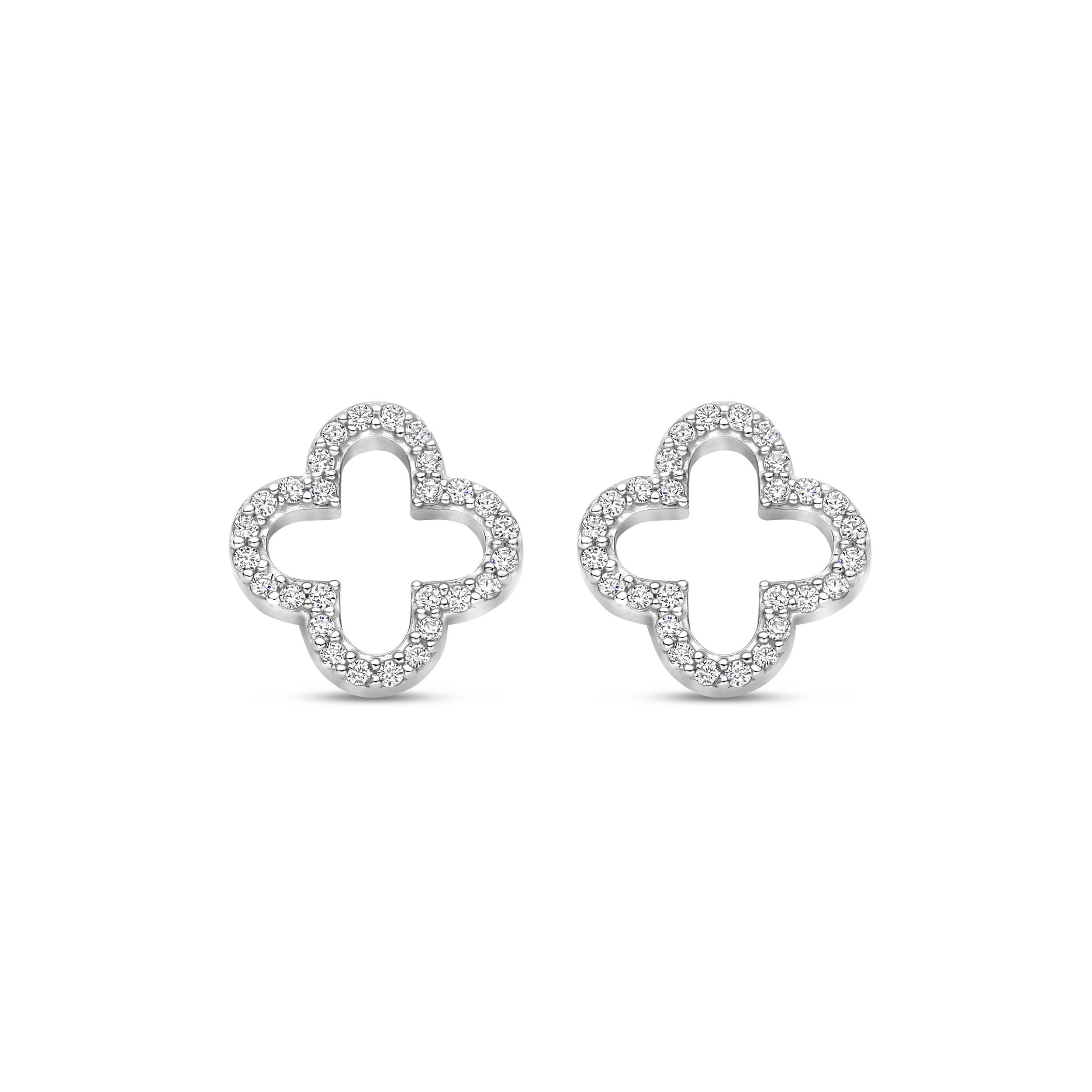 Kleeblatt Ohrstecker silber