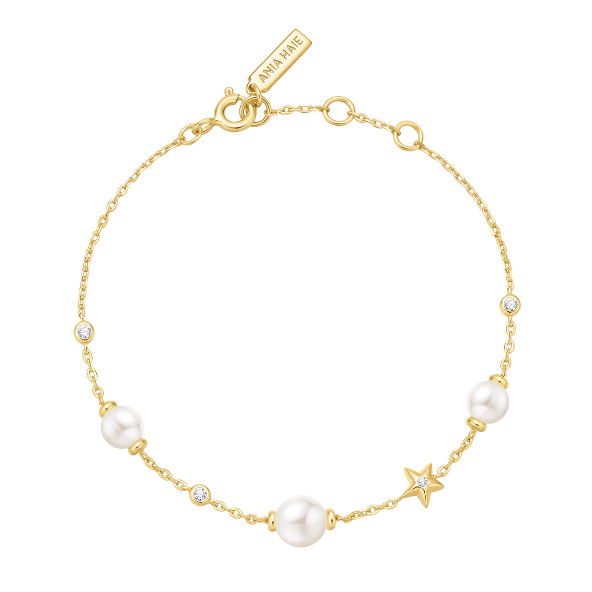 Gold Shell Pearl and Star Station Armband